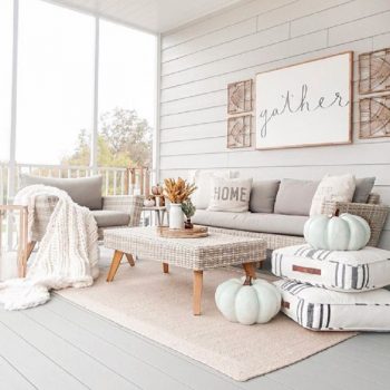 Cozy neutral porch stylish