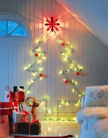 Adorable wall christmas tree lights DIY Beautiful Christmas Lights Decoration To Offer You Full Of Lights Life