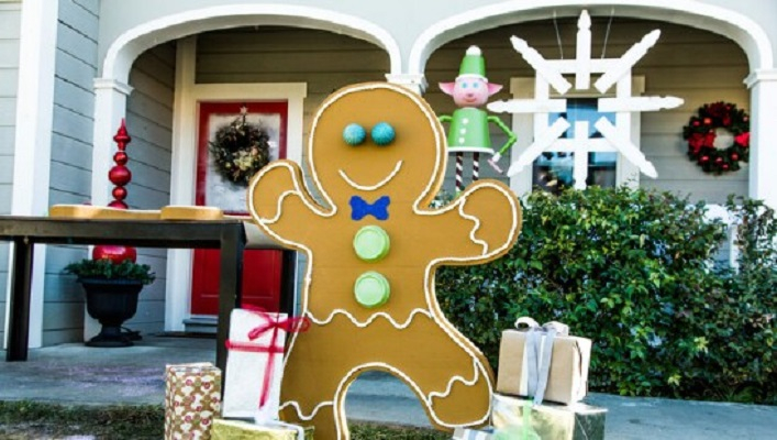 Diy gingerbread man Homemade Outdoor Decoration Ideas To Complete Your Christmas Celebration