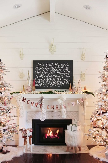 Diy rose gold christmas mantel DIY Rose Gold Christmas Décor Projects To Bring Glam And Shine To Your Holidays