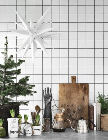 Scandinavian christmas kitchen countertop decor