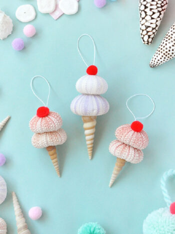 Seashell ice cream ornament diy