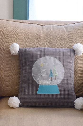 Snow globe pillow DIY Adorable Christmas Pillows To Liven Up Your Home This Year