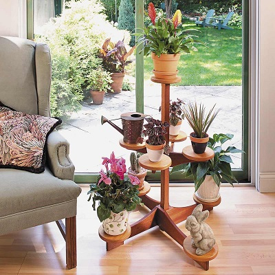 Multi-level plant stand Unexpectedly Uncomplicated Home Design Ideas To Make From Wood This Winter