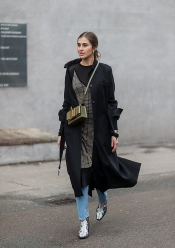 Wear pants under a dress in winter Winter Fashion Hacks To Stay Warm While Still Perfectly Stylish