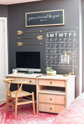 Acrylic wall calendar Blazing DIY Projects To Renew Your Home Office Look