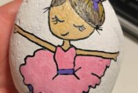 Ballerina rock painting