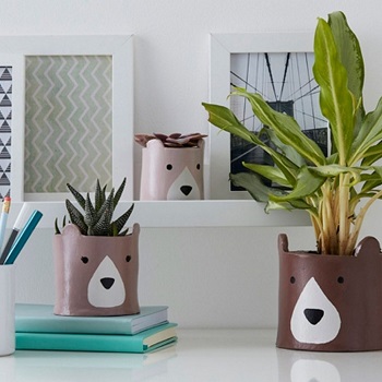 Bear plant pots Funny Weekend DIY Project To Keep You Out Off Boring