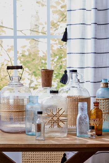 Caned glass bottles Brilliant DIY Caning Project To Create Your Own Furniture