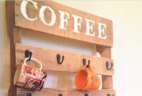 Coffee mug holder from wood pallet