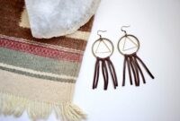 Diy boho leather earrings