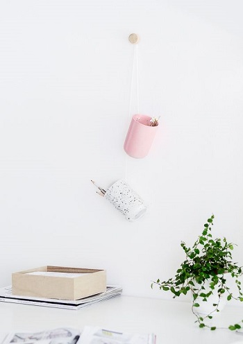 Diy hanging desk organiser Blazing DIY Projects To Renew Your Home Office Look