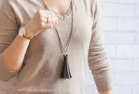 Diy long leather tassel necklace