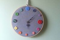 Diy sophisticated embroidery hoop clock