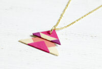 Diy wooden triangle necklace