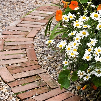 Garden path or edge a border with old bricks Funny Weekend DIY Project To Keep You Out Off Boring