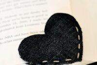 Heart bookmark from old jeans