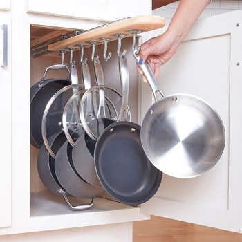 Pull-out pot rack DIY Pot Racks To Create As Your Kitchen Highlight Exhibition