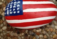 Usa flag painted rock