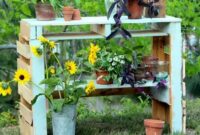 Wooden pallet potting bench