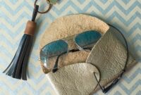 Diy metallic leather sunglasses case