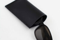 Eye-catching diy black leather sunglasses pouch