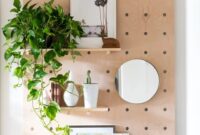 Functional pegboard on the wall