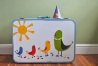 Makeover suitcase with bold appliques