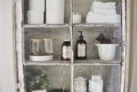 Old window bathroom cabinet