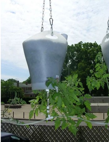 Upside-down hanging self-watering earth-filled box Crafting DIY Self-Watering Planters You Can Do