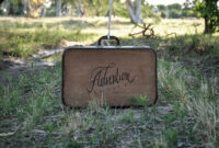 Suitcase with elegant letters