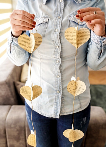 Lovely Country Style DIY Paper Heart Garland