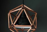 Copper pipe icosahedron light fixture