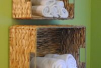 Diy bathroom towel storage