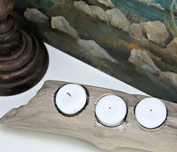 Driftwood candle holder DIY Long-lasting Decoration Ideas With Coastal Home Accessories