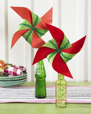 Paper watermelon pinwheels DIY Glorious Craft Projects You Cannot Miss To Get Summer Seasonal Spirit