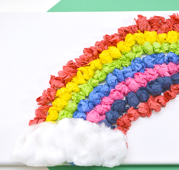 Rainbow tissue paper canvas art DIY Exploring Funniest Ideas of Rainbow Craft For Your Kids