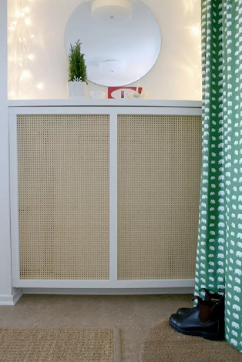 Cane-front cover DIY Stylish Radiator Covers To Keep Your Home Pretty