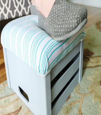 Cute underfoot upcycled crate Pretty DIY Stool Ideas You Can Create From Scrap Materials