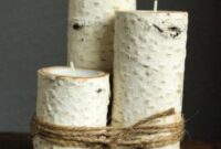 Easy diy birch wood candle holders