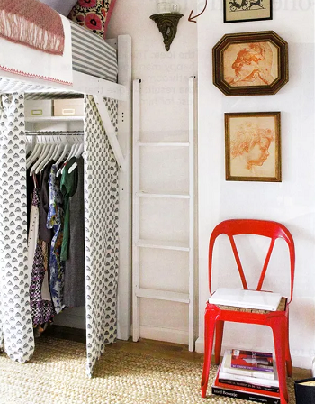 Loft bed with wardrobe Chic And Affordable DIY Solutions For Your Kids’ Bedroom Without Closet