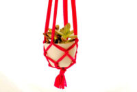 Macrame hanging planter diy