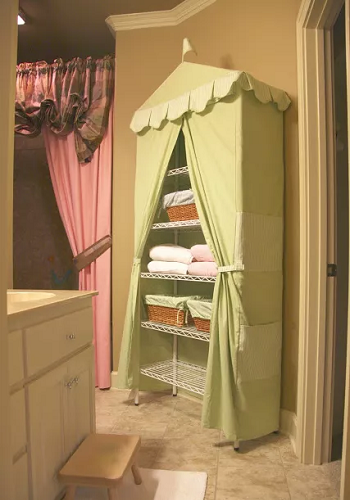 Simple tented storage Chic And Affordable DIY Solutions For Your Kids’ Bedroom Without Closet