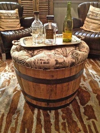 Barrel cushion DIY Compelling Ways To Use Wine Barrels For Decoration