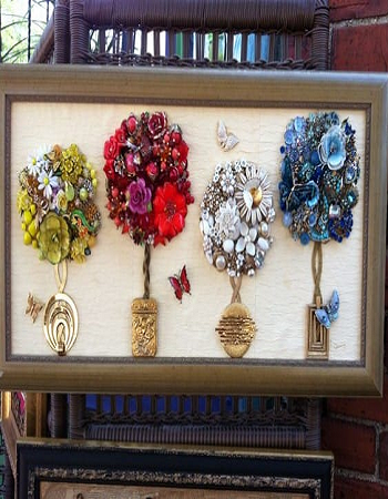 Bejeweled topiary art Shattering Creative Ideas To Repurpose Vintage Jewelry