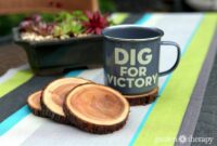 Diy natural branch coasters