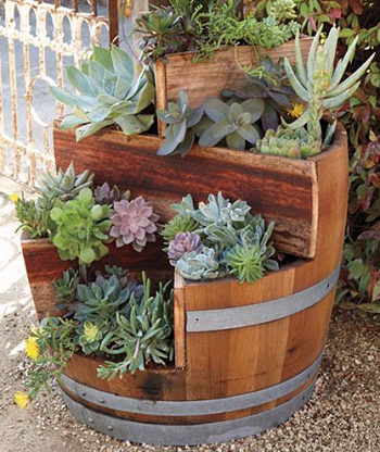 Mini garden DIY Compelling Ways To Use Wine Barrels For Decoration