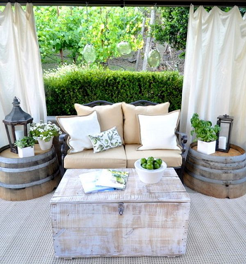 Two side table or nightstands DIY Compelling Ways To Use Wine Barrels For Decoration