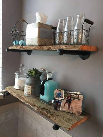 Upcycled rustic aged wooden wall shelves DIY Rustic Aesthetic Storage Project To Stash Your Stuff