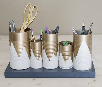 Upcycled tin can organizers Turn Trash To Treasure Projects From Tin Can That Also Appealing